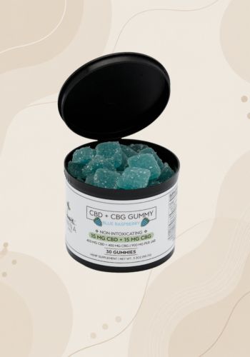 CBD CBG gummy tan background