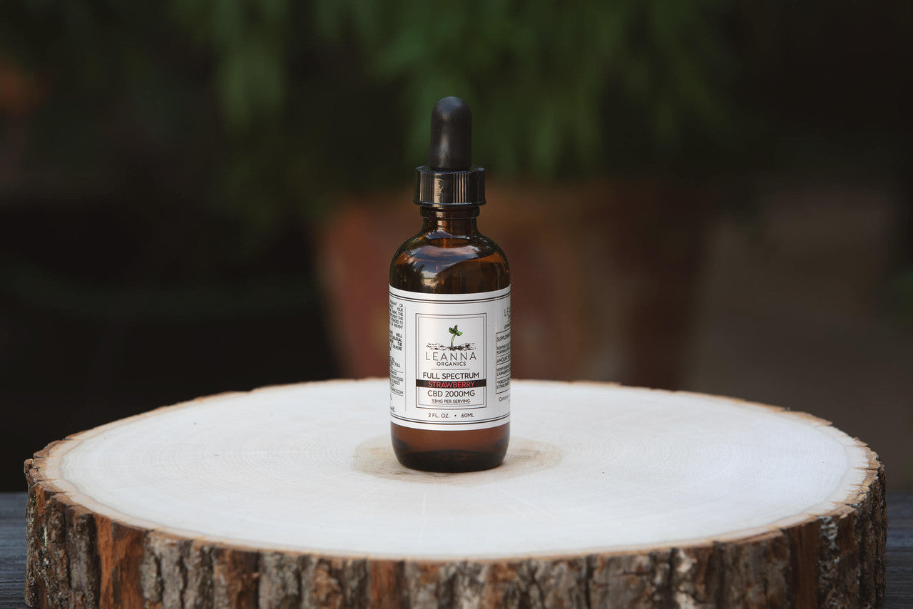 Leanna Organics strawberry full-spectrum CBD oil lifestyle 2
